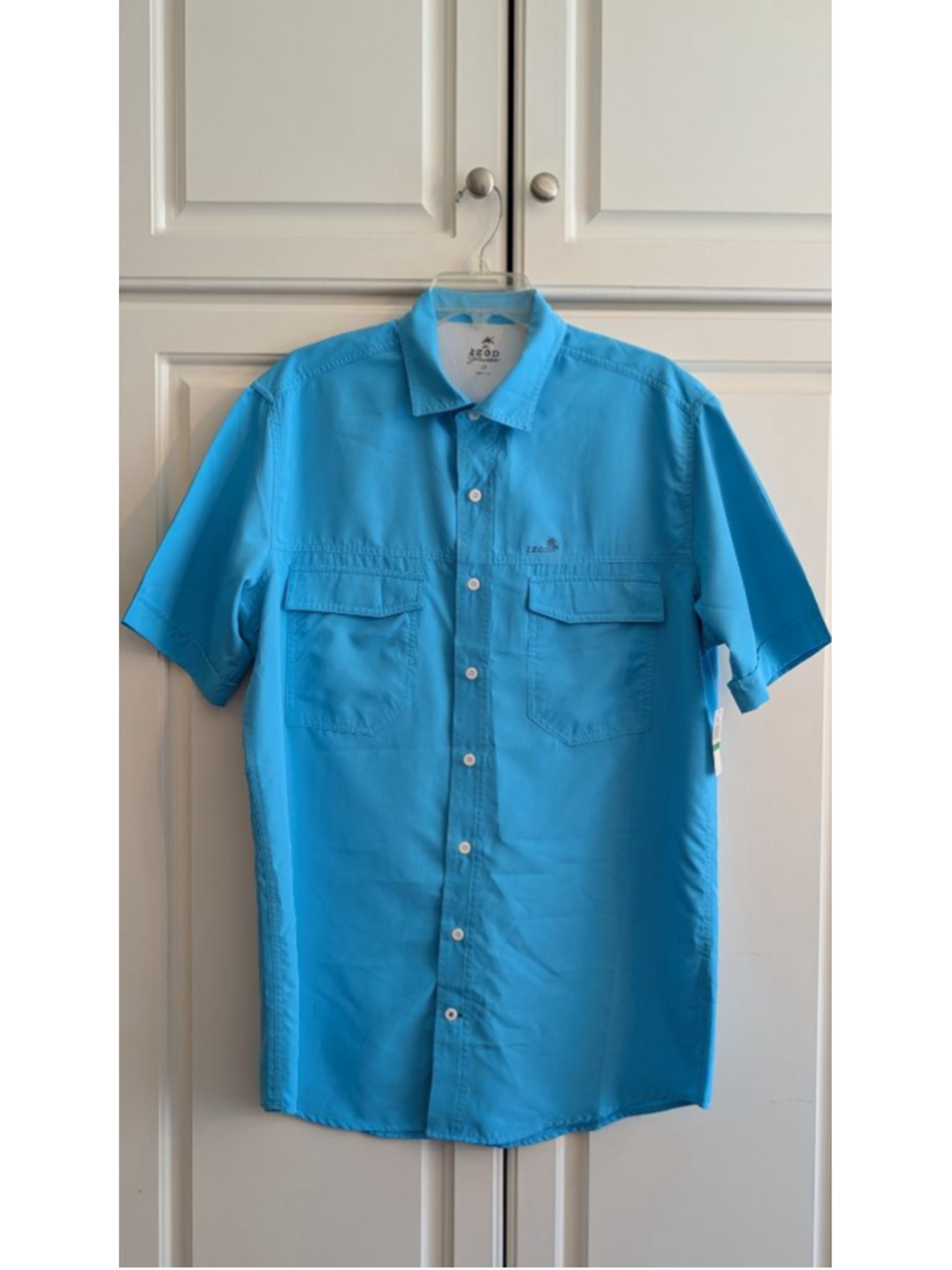 Men's IZOD Blue Casual Button Down Shirt LT